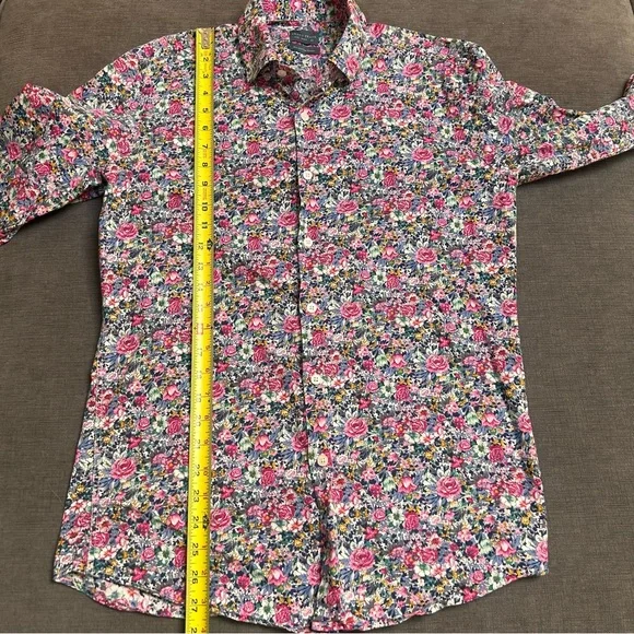 Grand Frank slim fit floral button down Size 16.5 41/42 - Picture 5 of 7